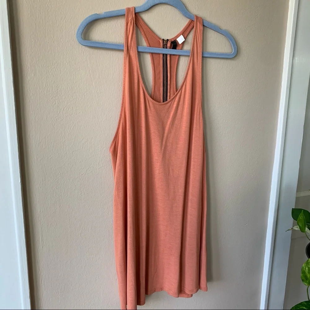 Terra Cotta Back-zip Racerback Tank - Picture 3 of 7